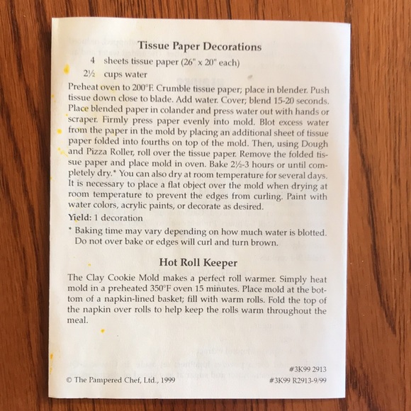 Pampered Chef Come to the Table Clay cookie Mold - Picture 9 of 10